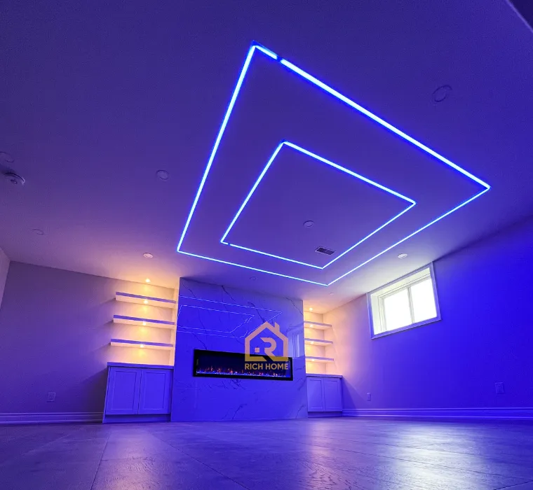 basement renovation oakville entertainment lounge design