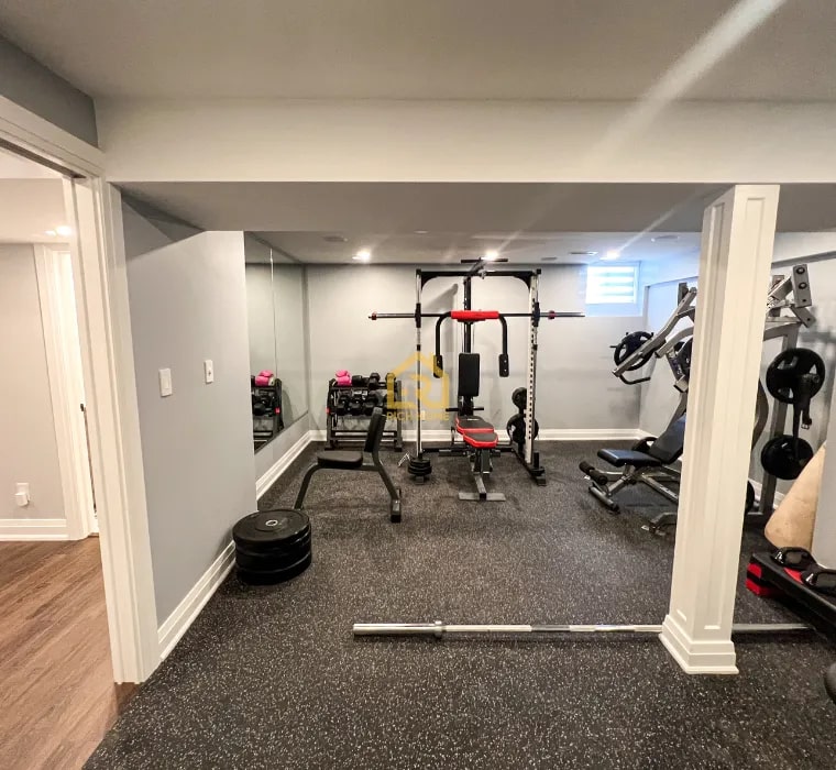 basement home gym finishing burlington modern design