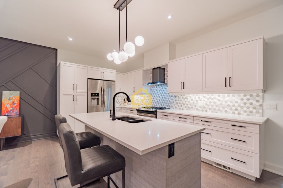 burlington open concept kitchen redesign lighting