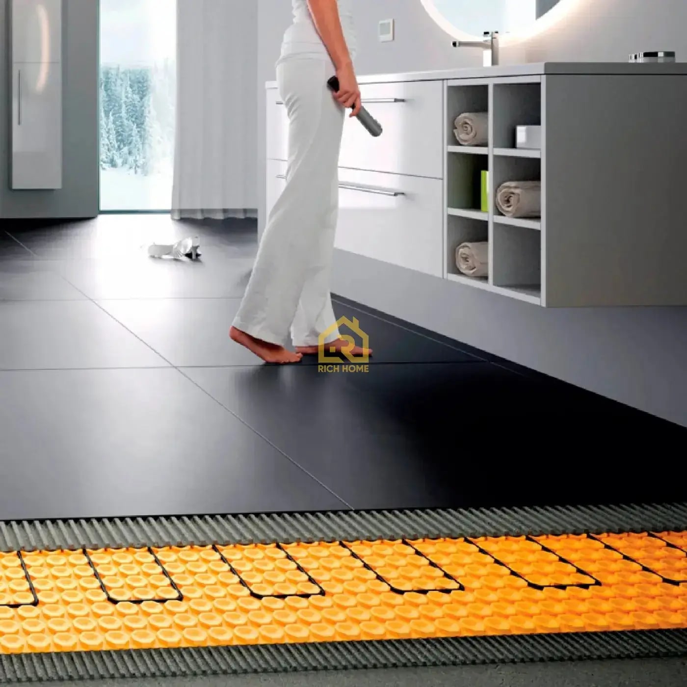 bathroom heated floor Stoney Creek