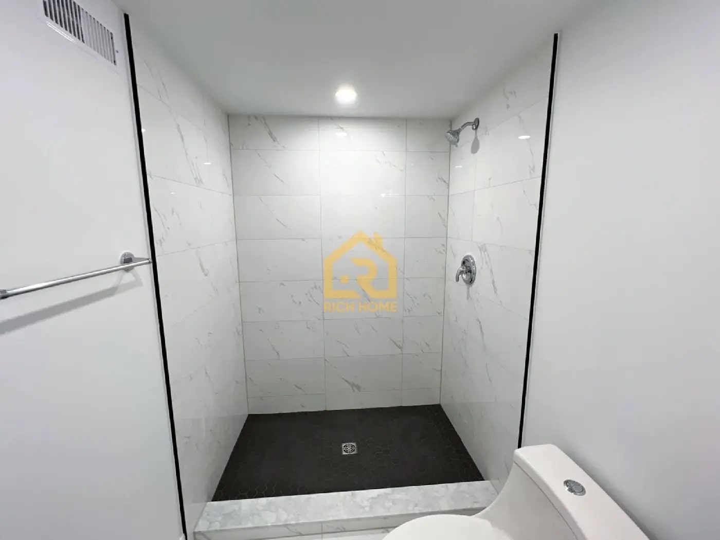 clean bathroom featuring a modern shower Mississauga