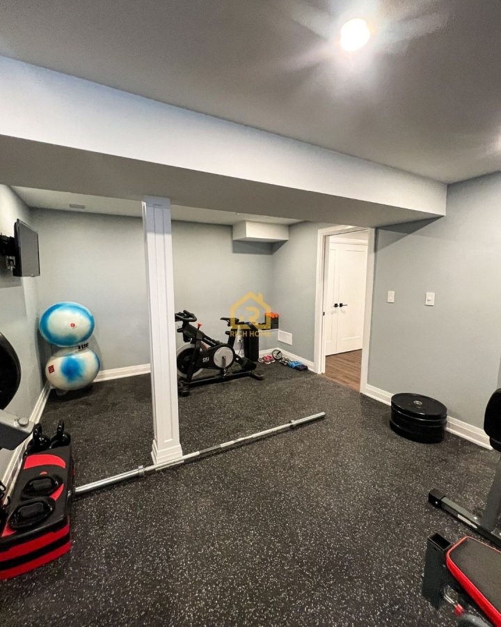 custom basement workout space design