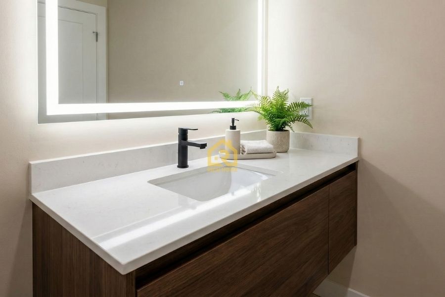 bathroom upgrades modern vanity quartz gtha